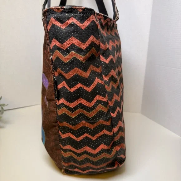 Laurel Burch Native Horses Travel Large Tote Bag Colorful, Cotton Western Whimsy - Picture 11 of 16